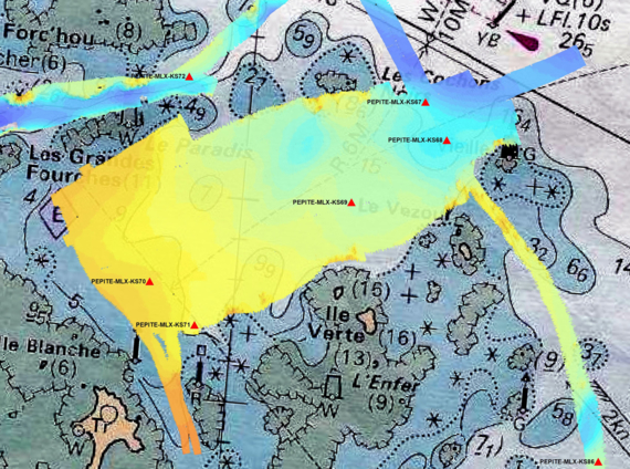 Bathymétrie de la zone de Morlaix depuis Haliotis