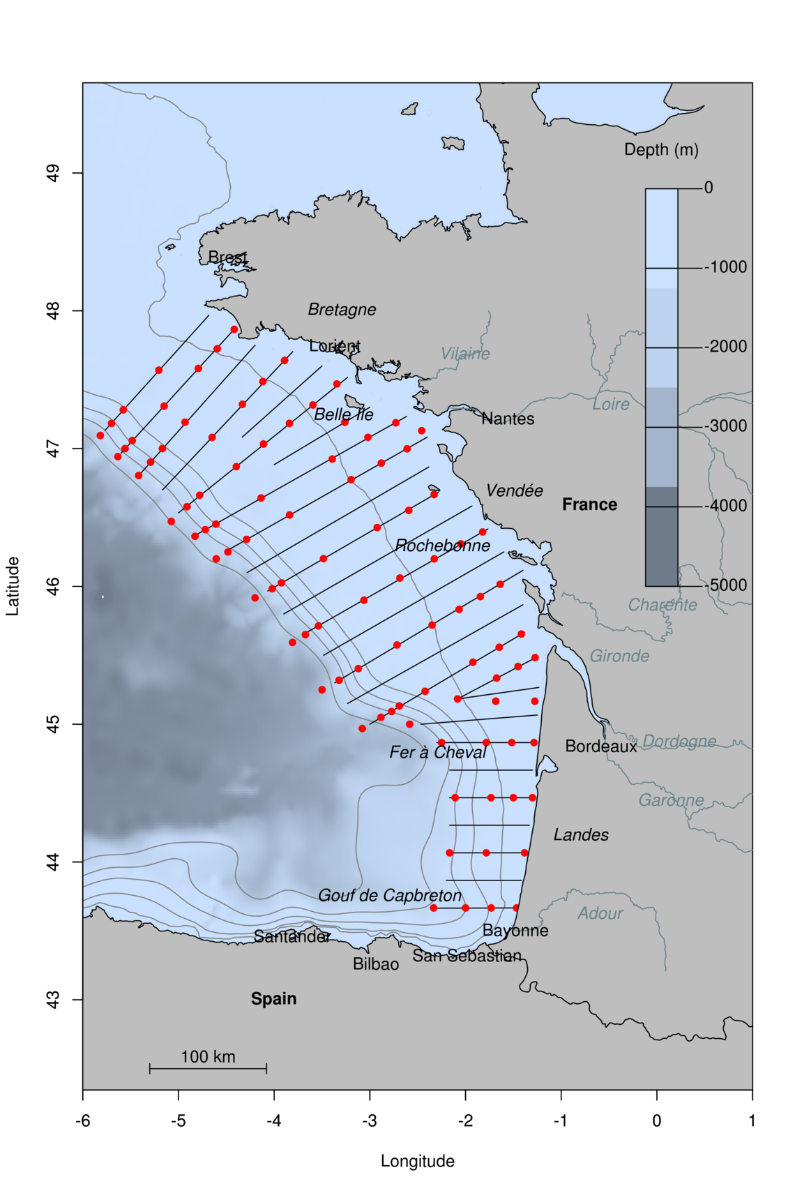 Plan d’échantillonnage de la campagne PELGAS